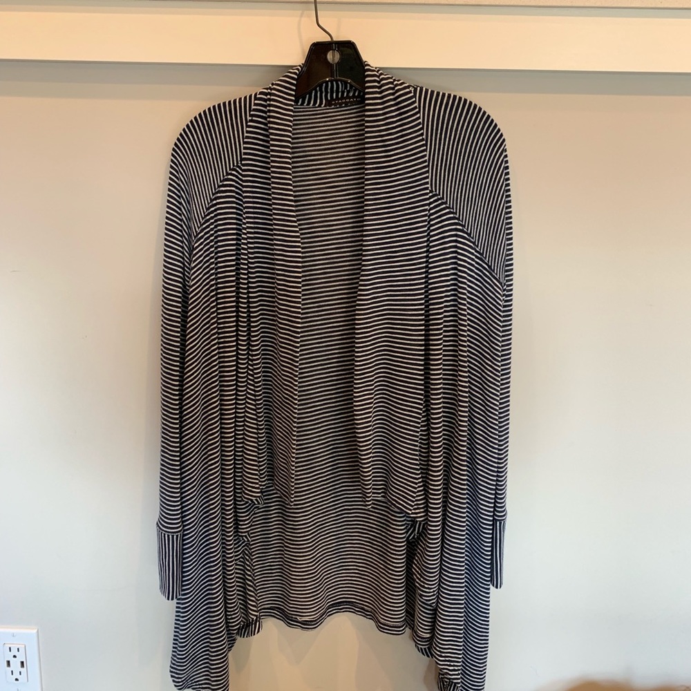 NWOT - blue and white striped open cardigan